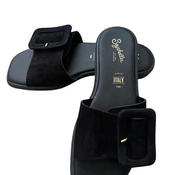 NWOB Seychelles Manhat Slide Black Sandal Size 7 - Picture 3 of 5